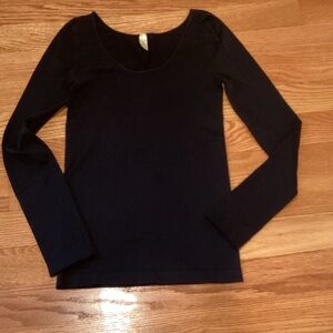 Nikibiki Black Scoop Neck Long Sleeve Top